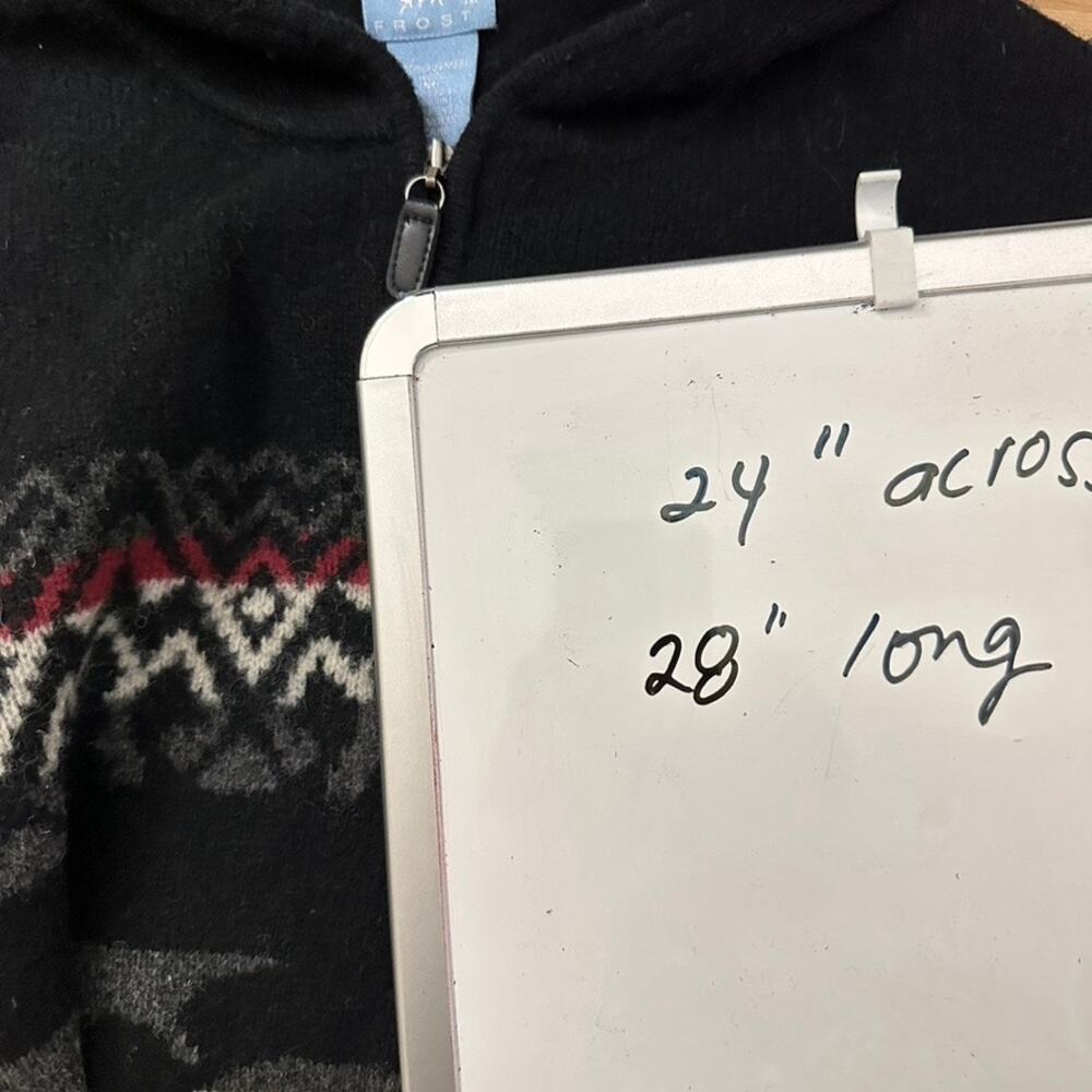 Frost Vintage Lambswool Sweater Quarter Zip Hooded Pullover Fair Isle Mens MED - Picture 10 of 10